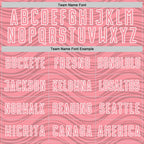 Custom Medium Pink Navy-White Wavy Lines Sports Sublimation Soccer Uniform Jersey