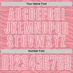 Custom Medium Pink Navy-White Wavy Lines Sports Sublimation Soccer Uniform Jersey