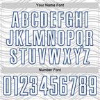 Custom White Royal Wavy Lines Sports Sublimation Soccer Uniform Jersey