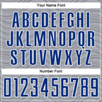 Custom Gray Royal-White Wavy Lines Sports Sublimation Soccer Uniform Jersey