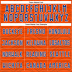 Custom Orange Royal-White Wavy Lines Sports Sublimation Soccer Uniform Jersey