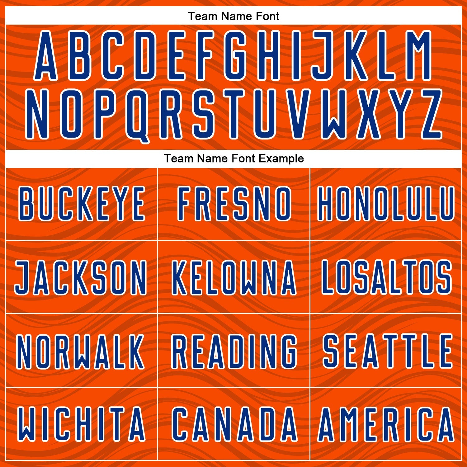 Custom Orange Royal-White Wavy Lines Sports Sublimation Soccer Uniform Jersey