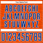 Custom Orange Royal-White Wavy Lines Sports Sublimation Soccer Uniform Jersey