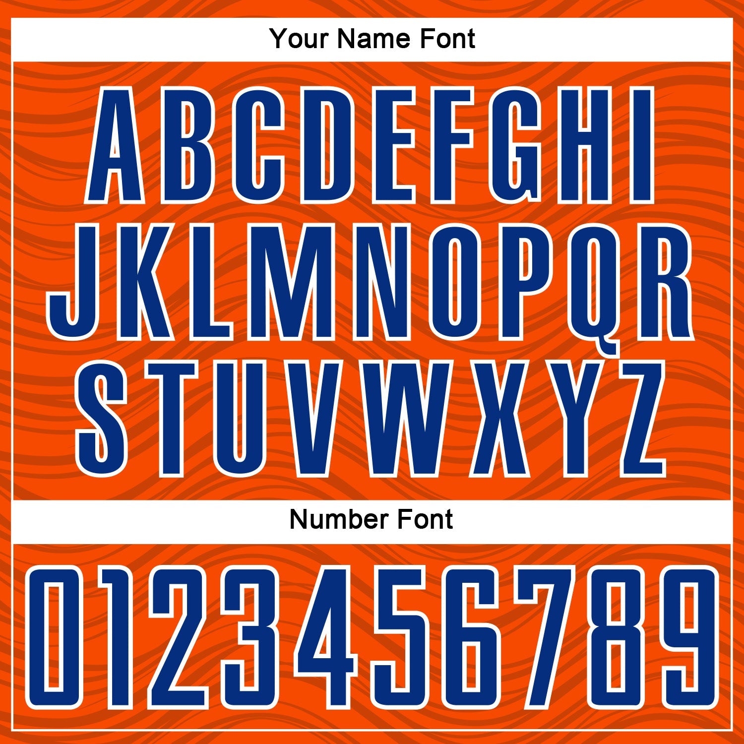 Custom Orange Royal-White Wavy Lines Sports Sublimation Soccer Uniform Jersey