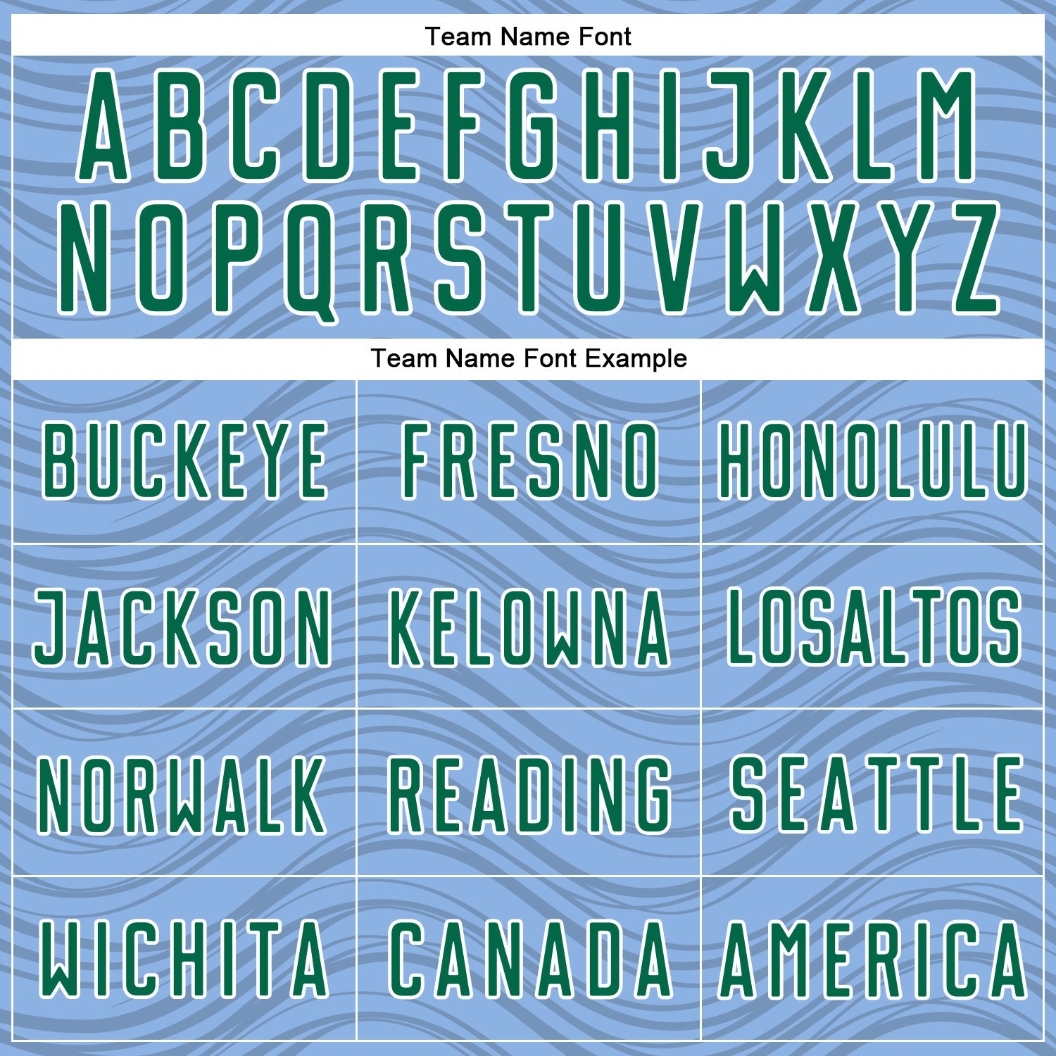 Custom Light Blue Kelly Green-White Wavy Lines Sports Sublimation Soccer Uniform Jersey