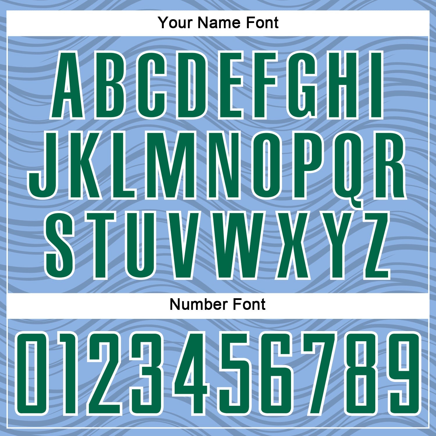 Custom Light Blue Kelly Green-White Wavy Lines Sports Sublimation Soccer Uniform Jersey