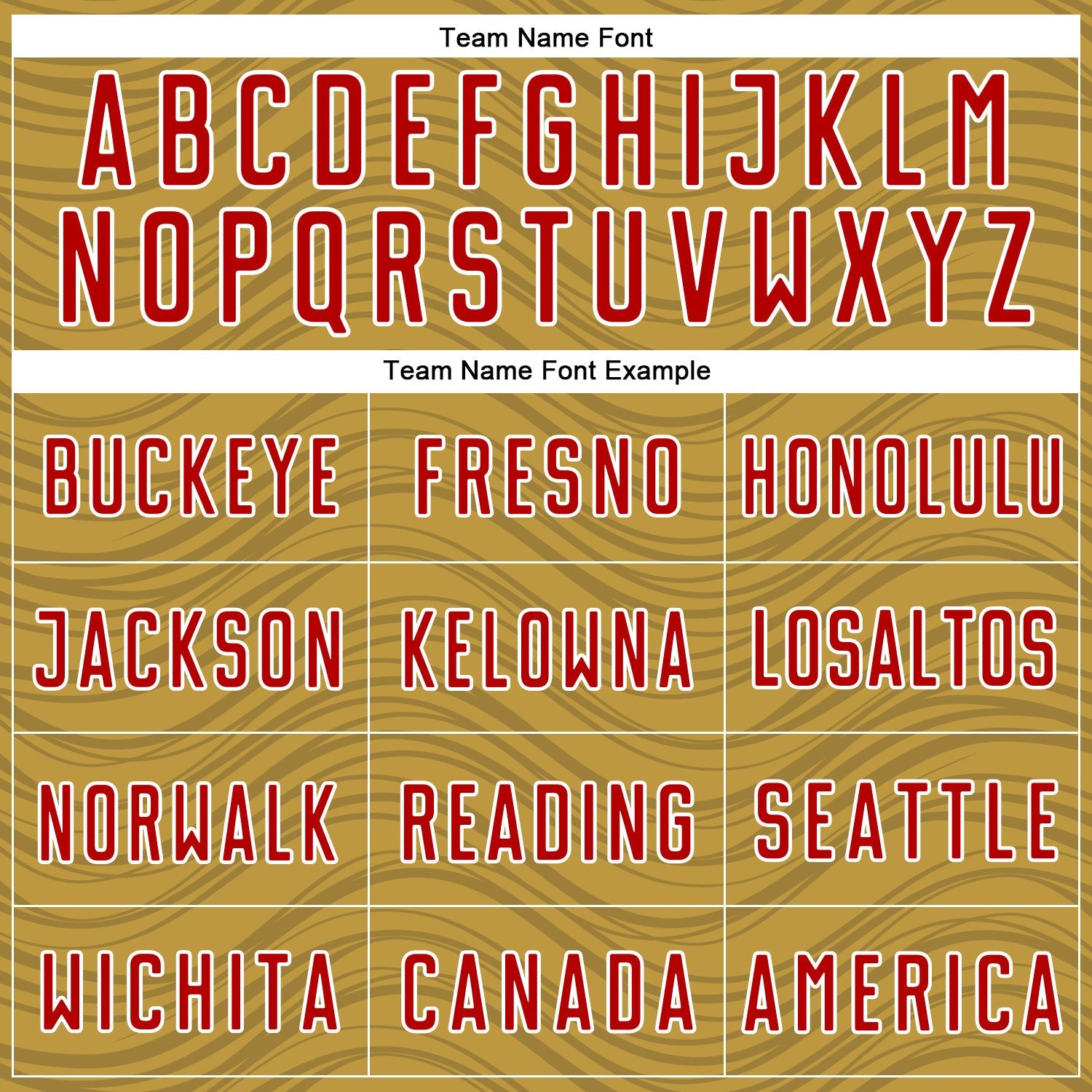 Custom Old Gold Red-White Wavy Lines Sports Sublimation Soccer Uniform Jersey