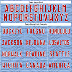 Custom Light Blue Red-White Wavy Lines Sports Sublimation Soccer Uniform Jersey