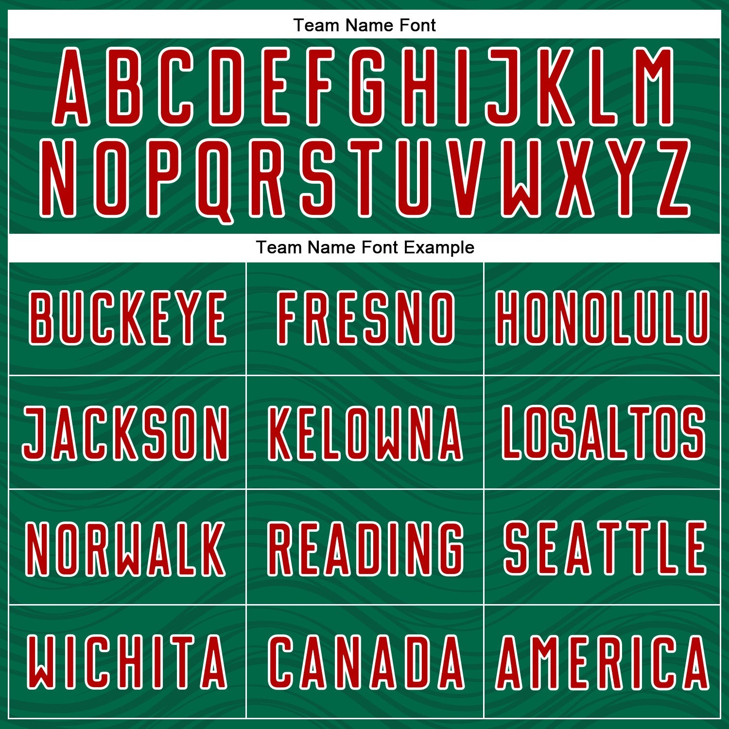 Custom Kelly Green Red-White Wavy Lines Sports Sublimation Soccer Uniform Jersey