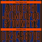 Custom Black Royal-Orange Pinstripe Line Sports Sublimation Soccer Uniform Jersey