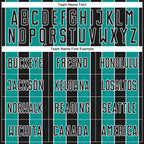 Custom Black Aqua-White Pinstripe Line Sports Sublimation Soccer Uniform Jersey