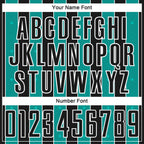 Custom Black Aqua-White Pinstripe Line Sports Sublimation Soccer Uniform Jersey