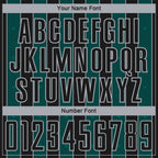 Custom Black Midnight Green-Gray Pinstripe Line Sports Sublimation Soccer Uniform Jersey