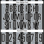 Custom Black Silver-White Pinstripe Line Sports Sublimation Soccer Uniform Jersey