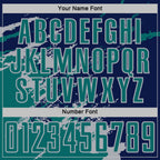 Custom Navy Teal-Gray Abstract Fragment Art Splash Sports Sublimation Soccer Uniform Jersey