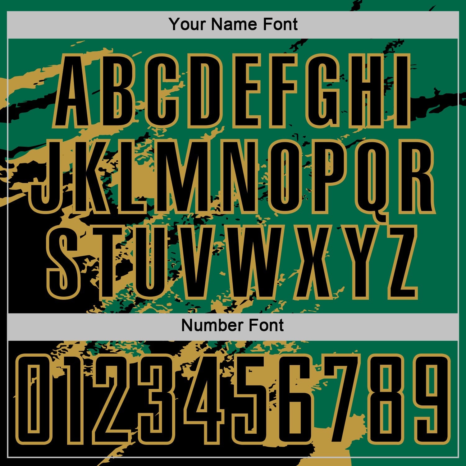 Custom Kelly Green Black-Old Gold Abstract Fragment Art Splash Sports Sublimation Soccer Uniform Jersey