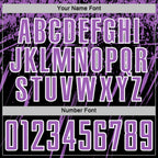 Custom Black Medium Purple-White Splash Sports Sublimation Soccer Uniform Jersey