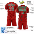 Custom Red Kelly Green-White Splash Sports Sublimation Soccer Uniform Jersey