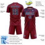 Custom Crimson Navy-White Splash Sports Sublimation Soccer Uniform Jersey