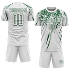 Custom White Green Splash Sports Sublimation Soccer Uniform Jersey