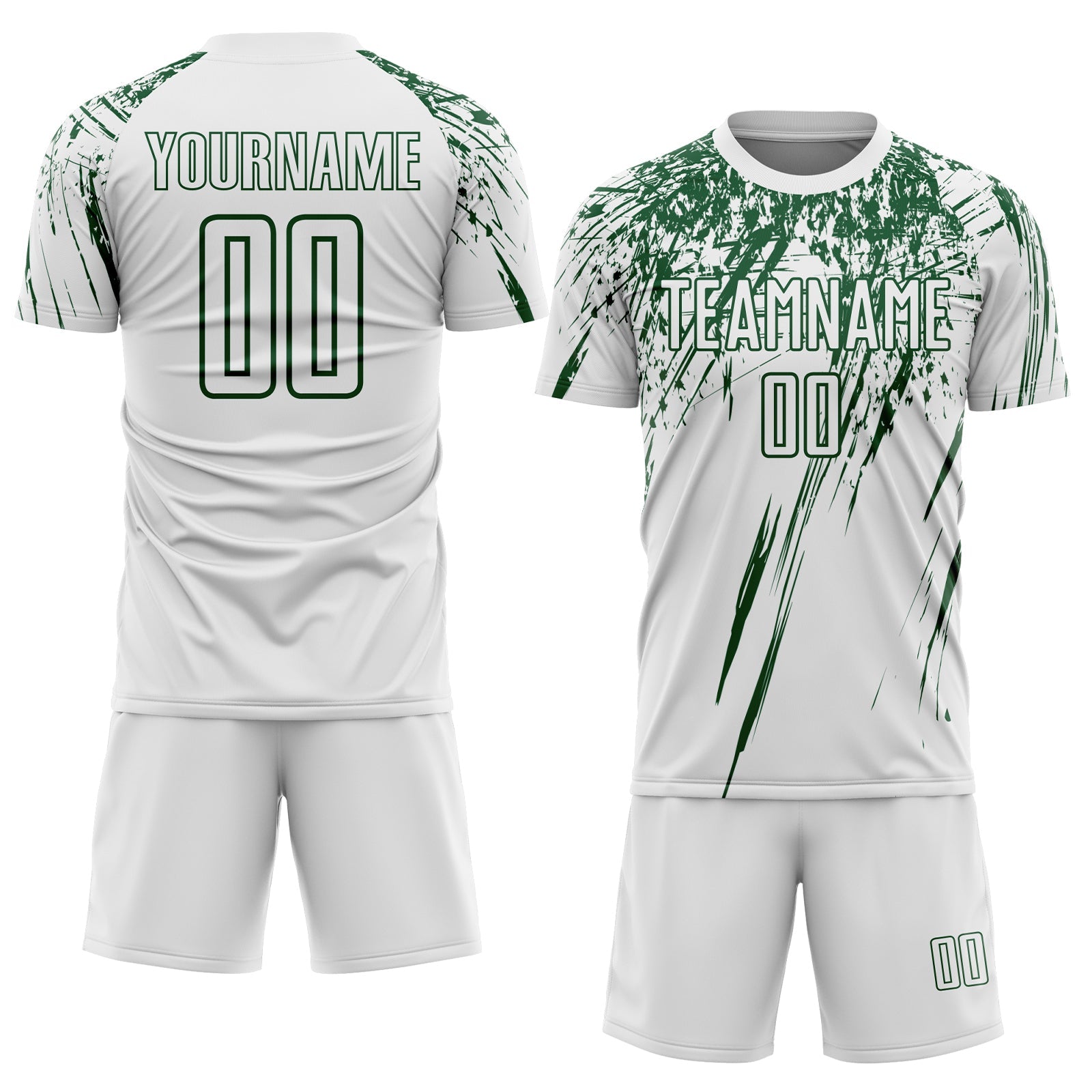 Custom White Green Splash Sports Sublimation Soccer Uniform Jersey