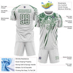 Custom White Green Splash Sports Sublimation Soccer Uniform Jersey