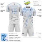 Custom White Light Blue Splash Sports Sublimation Soccer Uniform Jersey