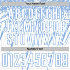 Custom White Light Blue Splash Sports Sublimation Soccer Uniform Jersey