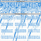 Custom White Powder Blue Splash Sports Sublimation Soccer Uniform Jersey