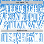 Custom White Powder Blue Splash Sports Sublimation Soccer Uniform Jersey