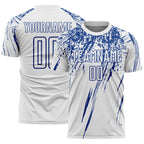 Custom White Royal Splash Sports Sublimation Soccer Uniform Jersey