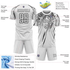Custom White Black Splash Sports Sublimation Soccer Uniform Jersey