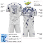 Custom White Navy Splash Sports Sublimation Soccer Uniform Jersey