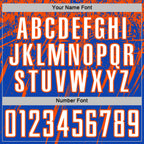 Custom Thunder Blue White-Orange Splash Sports Sublimation Soccer Uniform Jersey