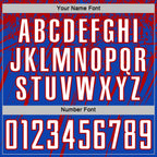 Custom Thunder Blue White-Red Splash Sports Sublimation Soccer Uniform Jersey