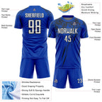 Custom Thunder Blue White-Black Splash Sports Sublimation Soccer Uniform Jersey