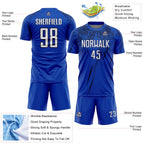 Custom Thunder Blue White-Navy Splash Sports Sublimation Soccer Uniform Jersey
