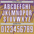 Custom Old Gold White-Purple Splash Sports Sublimation Soccer Uniform Jersey