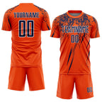 Custom Orange Navy-White Splash Sports Sublimation Soccer Uniform Jersey