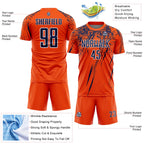 Custom Orange Navy-White Splash Sports Sublimation Soccer Uniform Jersey