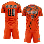 Custom Orange Black-White Splash Sports Sublimation Soccer Uniform Jersey