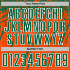 Custom Orange Kelly Green-White Splash Sports Sublimation Soccer Uniform Jersey