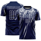 Custom Navy White Splash Sports Sublimation Soccer Uniform Jersey