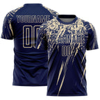 Custom Navy Cream Splash Sports Sublimation Soccer Uniform Jersey