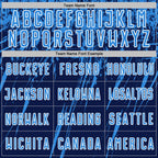 Custom Navy Powder Blue-White Splash Sports Sublimation Soccer Uniform Jersey