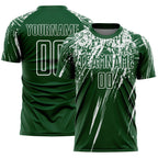 Custom Green White Splash Sports Sublimation Soccer Uniform Jersey