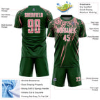 Custom Green Medium Pink-White Splash Sports Sublimation Soccer Uniform Jersey
