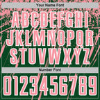 Custom Green Medium Pink-White Splash Sports Sublimation Soccer Uniform Jersey