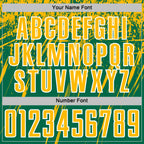 Custom Kelly Green Gold-White Splash Sports Sublimation Soccer Uniform Jersey