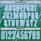 Custom Kelly Green Light Blue-White Splash Sports Sublimation Soccer Uniform Jersey